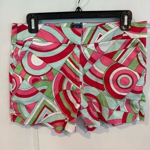 Melly M Abstract Print Shorts Pink Blue Red Green Multicolored Size 8